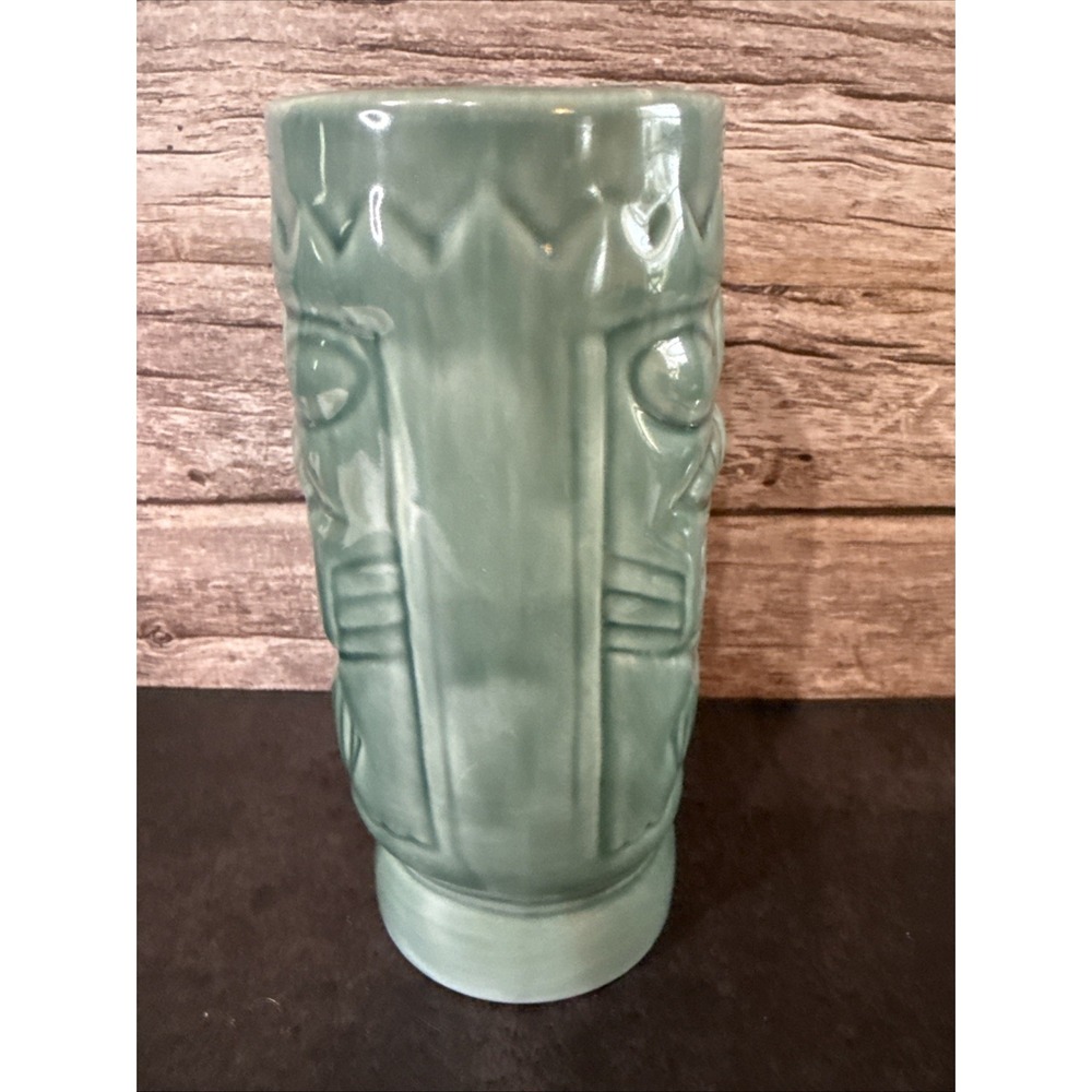 Vintage Blue/Green Tiki Mug 6.5" Tall Made In China DW113, Cocktail Barware - Picture 4 of 6